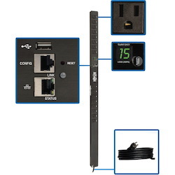 Tripp Lite by Eaton PDU 1.4kW Single-Phase Monitored PDU with LX Platform Interface 120V Outlets (16 5-15R) 10 ft. (3.05 m) Cord with 5-15P Plug 0U TAA