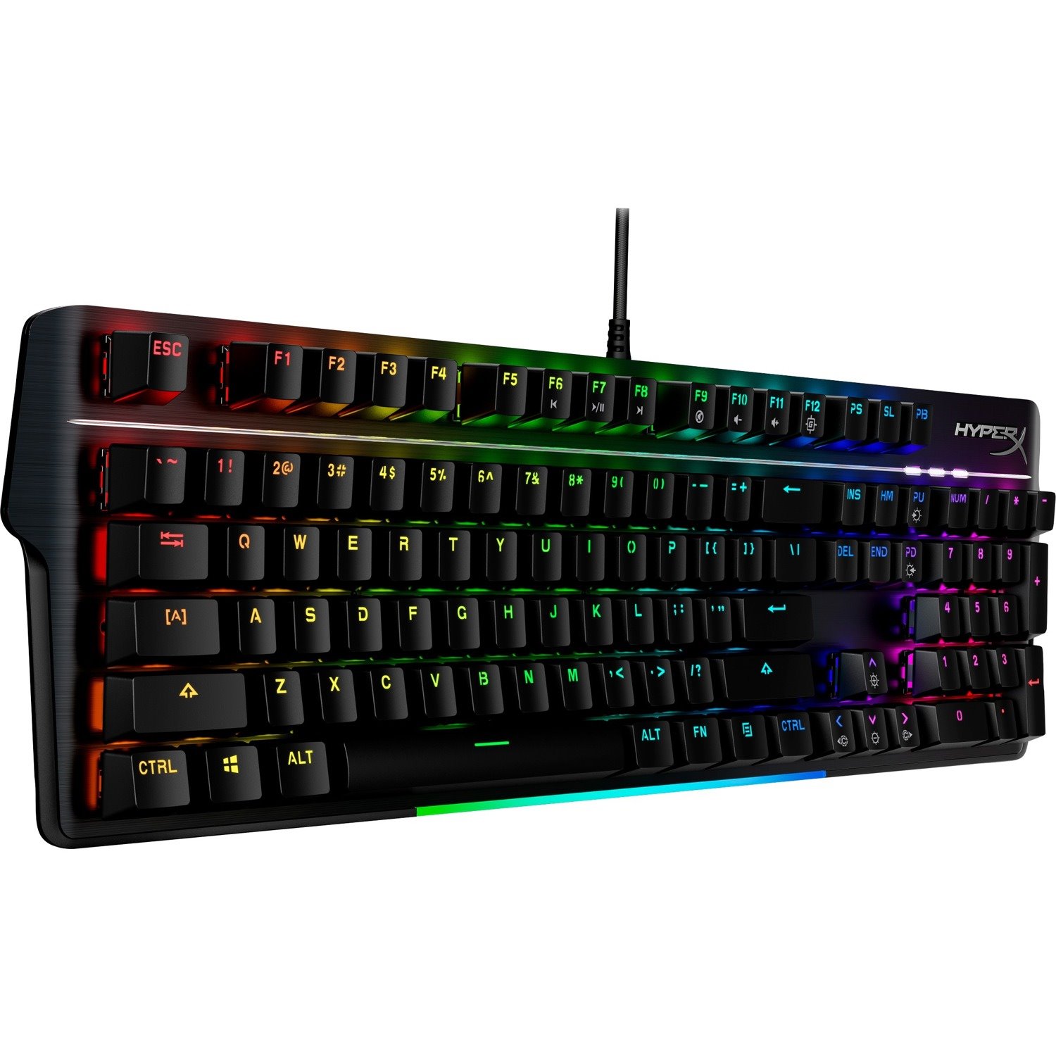 HP HyperX Alloy MKW100 Gaming Keyboard - Cable Connectivity - USB Interface - RGB LED - English (US) - QWERTY Layout - Black