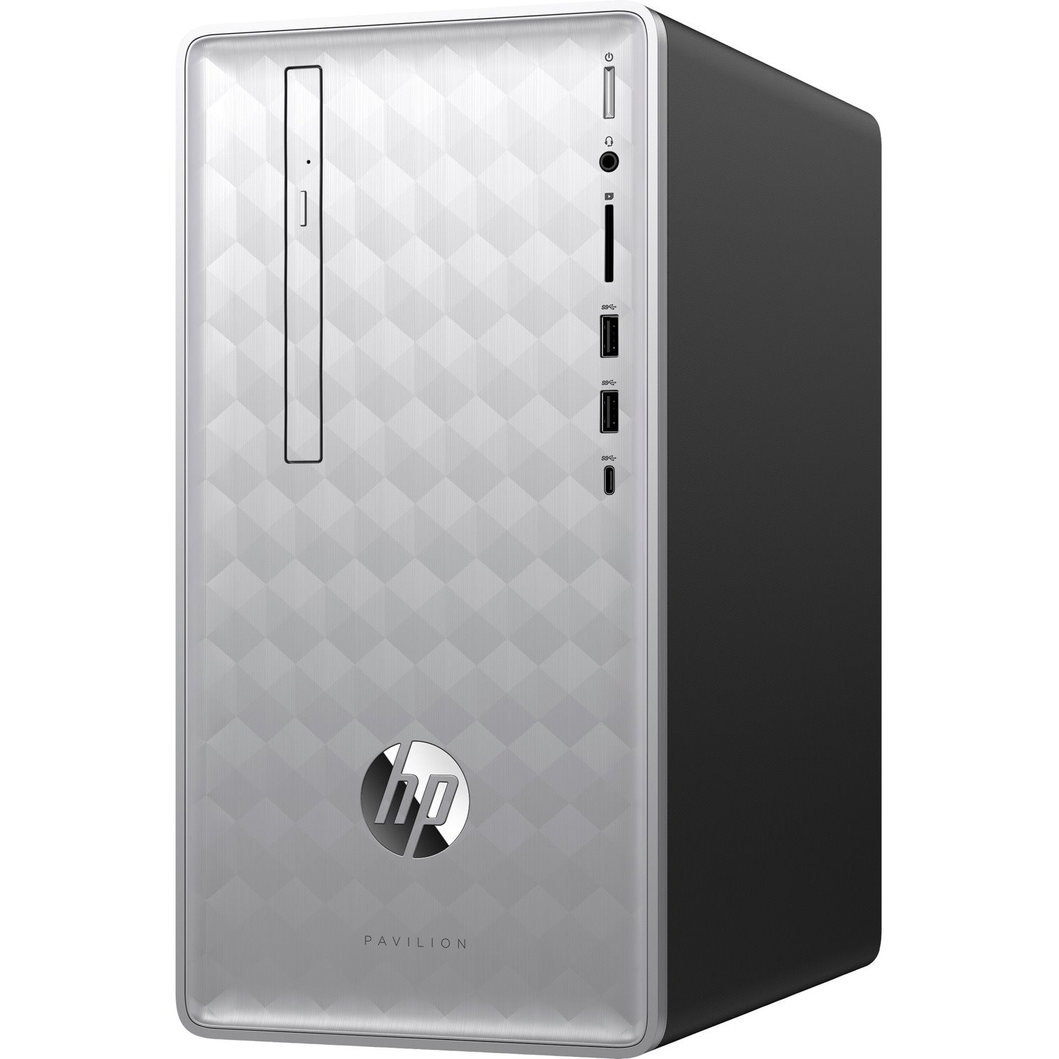 HP Pavilion 590-P0000 590-p0038na Desktop Computer - AMD Ryzen 5 2400G - 8 GB - 2 TB HDD - Mini-tower - Natural Silver