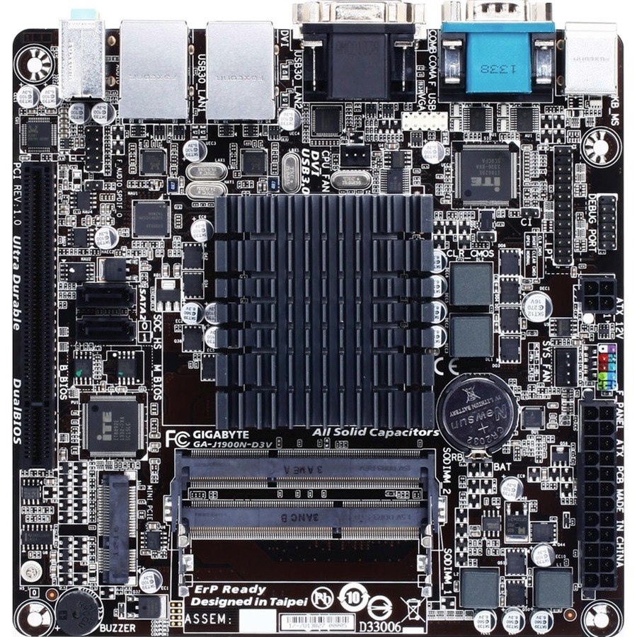 Gigabyte GA-J1900N-D3V Desktop Motherboard - Intel Chipset - Socket BGA-1170 - Mini ITX
