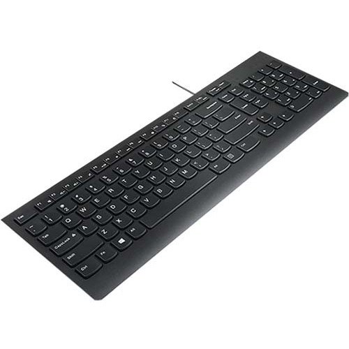 Lenovo Essential Rugged Keyboard - Cable Connectivity - USB Type A Interface - French - AZERTY Layout - Black