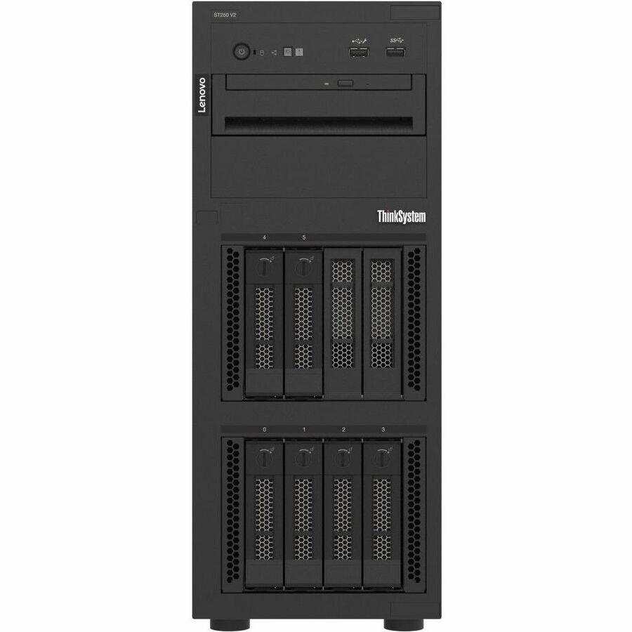Lenovo ThinkSystem ST250 V2 7D8FA00AAU Tower Server - 1 x Intel Xeon E-2378G 2.80 GHz - 16 GB RAM - Serial ATA/600 Controller