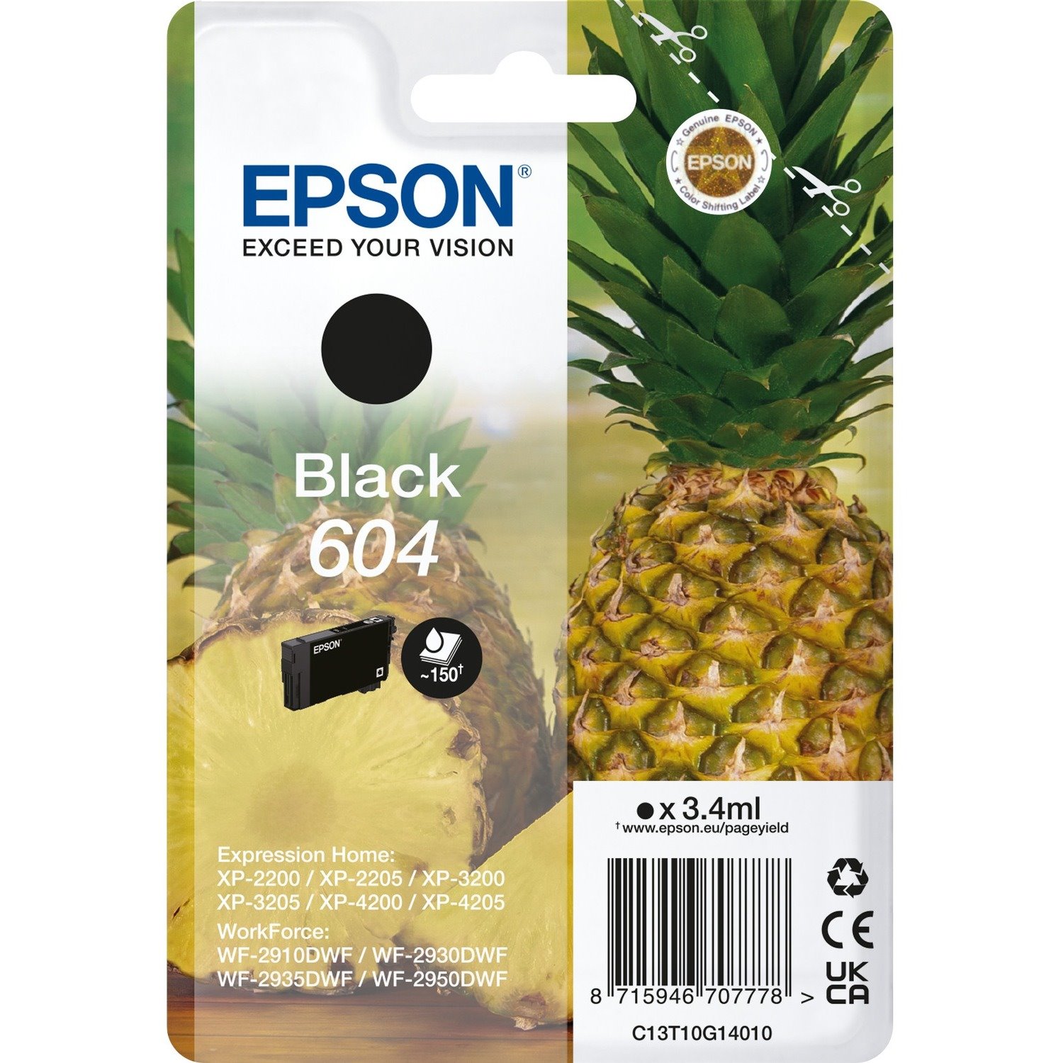 Epson 604 Original Standard Yield Inkjet Ink Cartridge - Single Pack - Black Pack