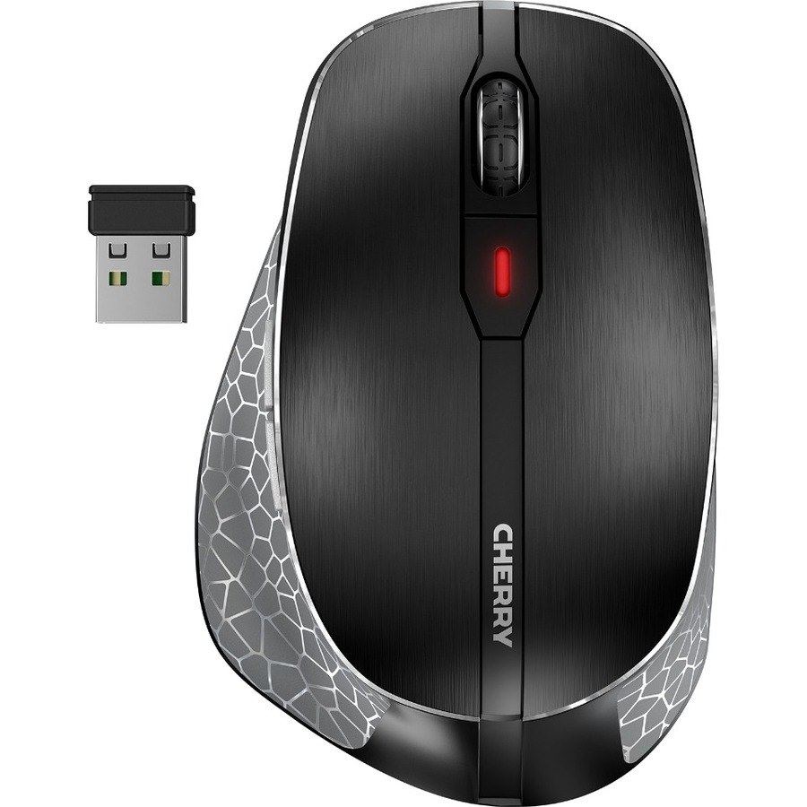 CHERRY MW 8 Ergo Mouse - Bluetooth/Radio Frequency - USB - Optical - 6 Button(s) - Black