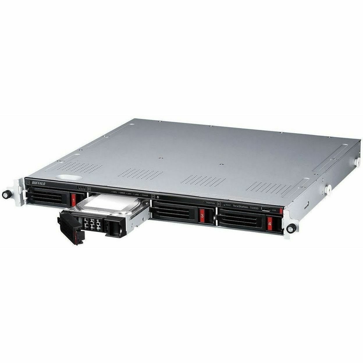 BUFFALO TeraStation 3430RN 4-Bay Rackmount NAS 8TB (4x2TB) HDD Included 2.5GBE iSCSI TAA Compliant