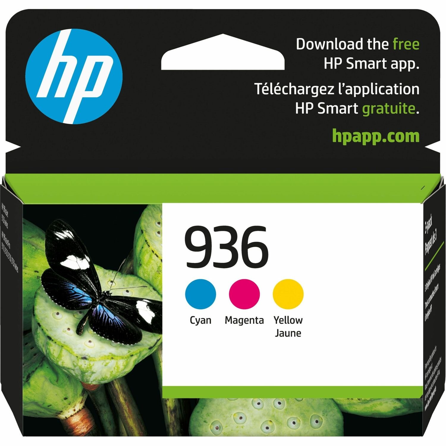 HP 936 Original Inkjet Ink Cartridge - Cyan, Magenta, Yellow - 3 Pack