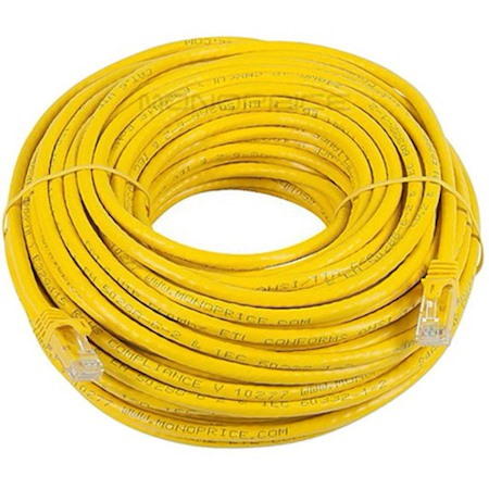 Monoprice FLEXboot Series Cat6 24AWG UTP Ethernet Network Patch Cable, 100ft Yellow