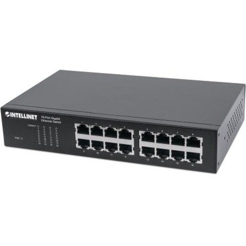 Intellinet 16-Port Gigabit Ethernet Switch With Auto-Sensing Ports Automatically