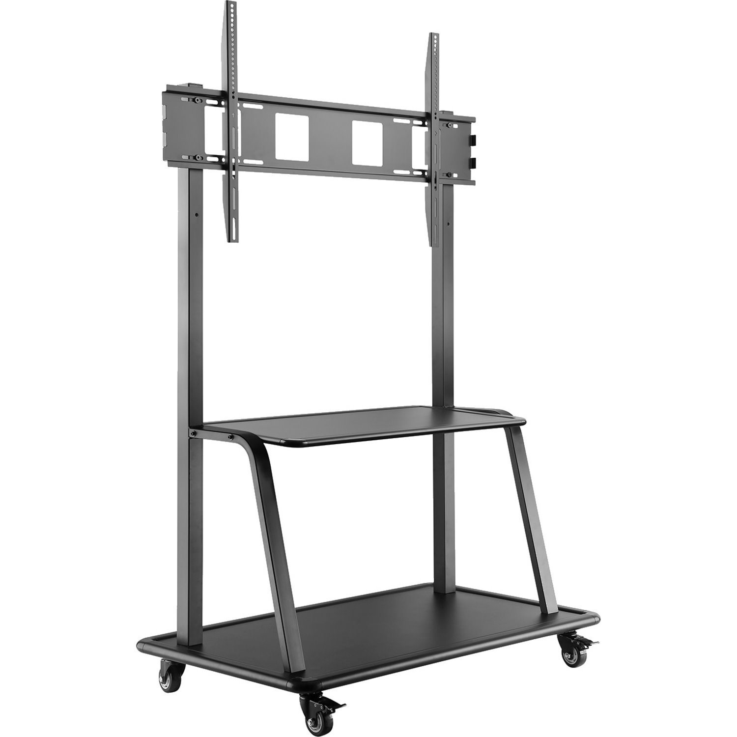 V7 Ultra Heavy Mobile TV Cart - Up to 60in to 105in Displays - 330lbs/150kg Capacity - Steel - 46.3" Length x 26.6" Width x 72.8" Height - Locking Casters