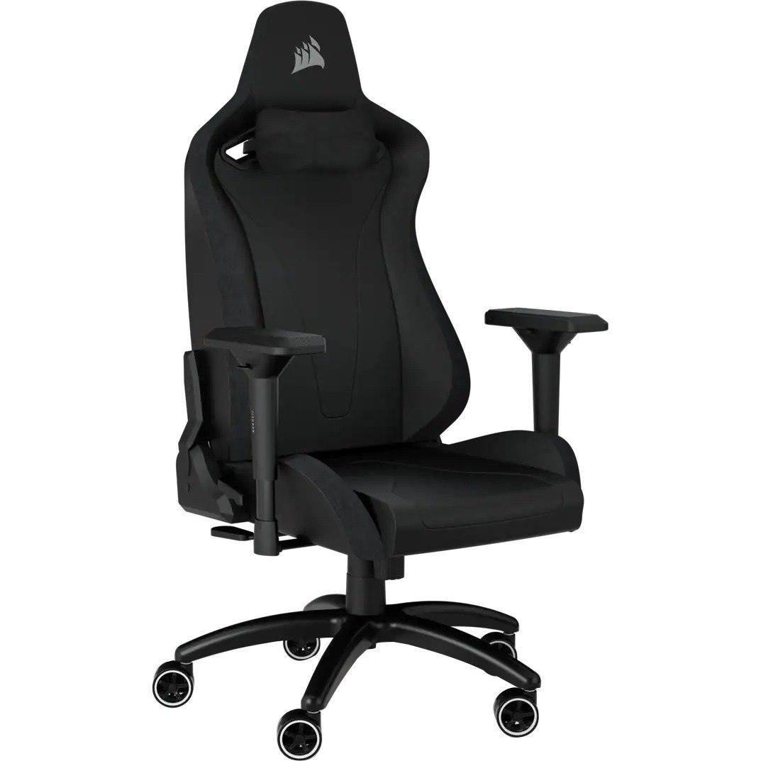 Corsair TC200 Gaming Chair - Plush Leatherette - Black/Black