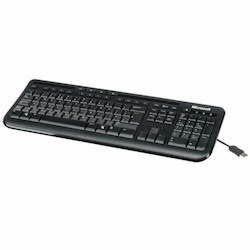Microsoft 600 Keyboard - Cable Connectivity - USB Interface - English (UK) - Black