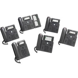 Cisco 6871 IP Phone - Corded - Corded/Cordless - Wi-Fi - Wall Mountable - Charcoal