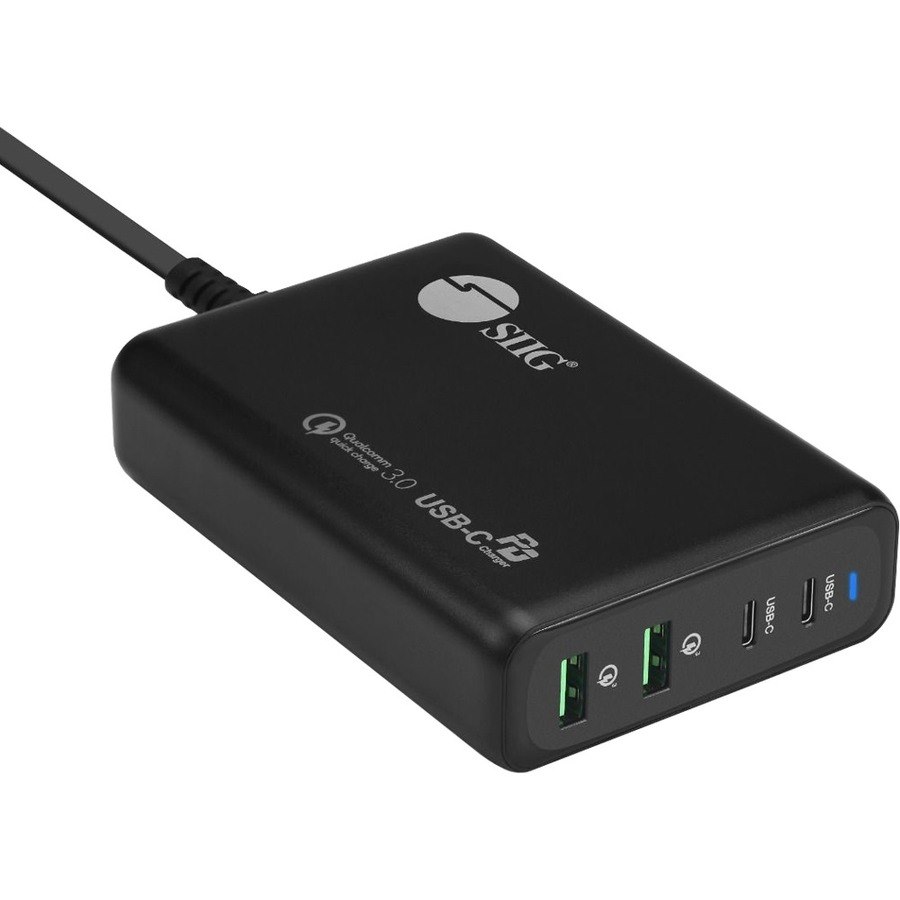 SIIG 100W Dual USB-C PD 3.0 PPS Charger with QC 3.0 Combo Power Charger