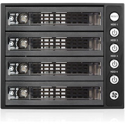 RAIDage BPU-340SATA-KL Drive Enclosure for 5.25" - 6Gb/s SAS, Serial ATA/600 Host Interface Internal - Black