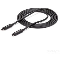 StarTech.com 6 ft 2m Thunderbolt 3 Cable w/ 100W PD - 40Gbps - Dual 4K or Full 5K - Certified Thunderbolt 3 USB-C Cable