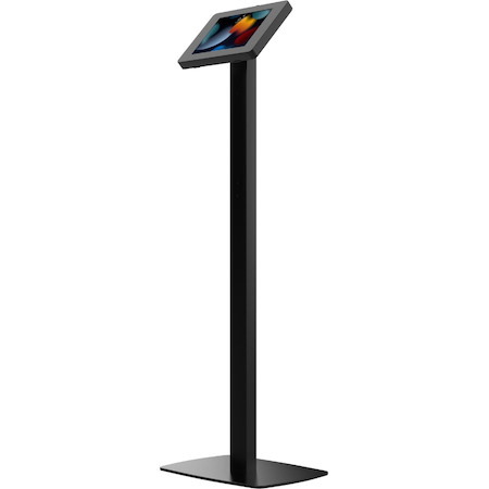 CTA Digital Premium Thin Profile Floor stand w/ Small Universal Security Enclosure (Black)