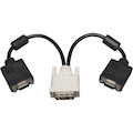 Eaton Tripp Lite Series DVI to VGA Y Splitter Adapter Cable (DVI-I to HD15 M/2xF), 1 ft. (0.3 m)