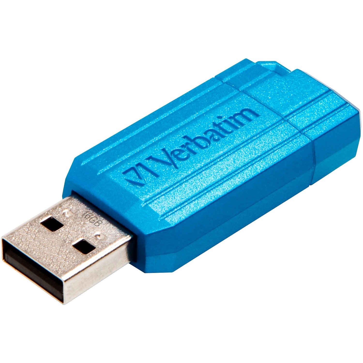 Verbatim PinStripe 16 GB USB 2.0 Flash Drive - Caribbean Blue