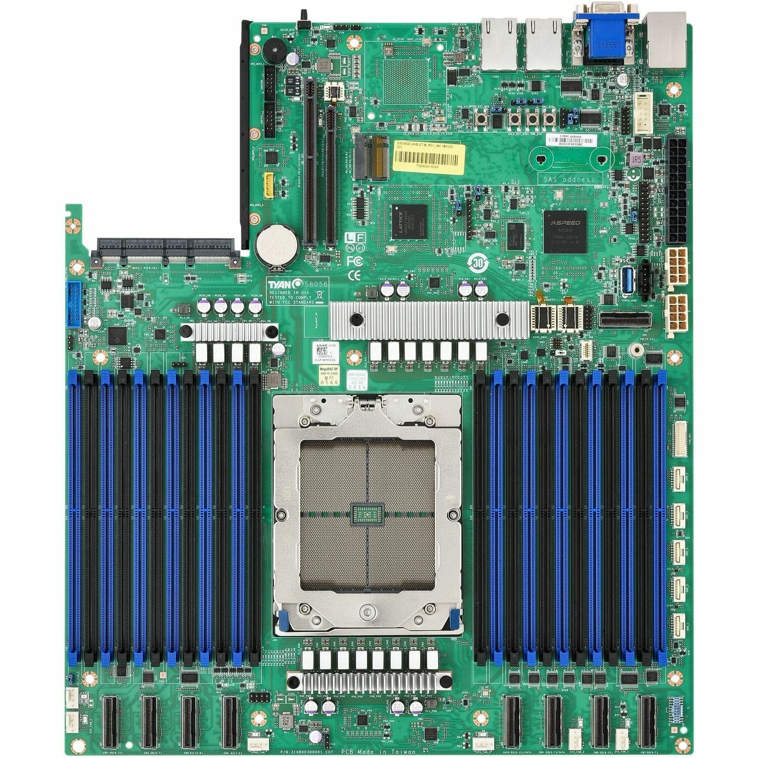 Tyan Tomcat CX S8056 Server Motherboard - AMD Chipset - Socket SP5 LGA-6096 - Proprietary Form Factor