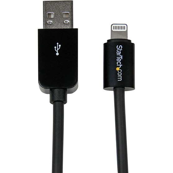 StarTech.com 3m (10ft) Long Black AppleÂ&reg; 8-pin Lightning Connector to USB Cable for iPhone / iPod / iPad