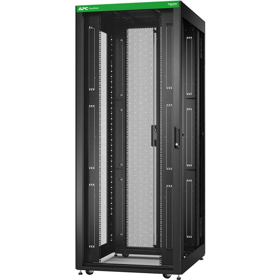 APC by Schneider Electric Easy Rack 42U Floor Standing Enclosed Cabinet Rack Cabinet for Server - 482.60 mm Rack Width x 838.20 mm Rack Depth - Black