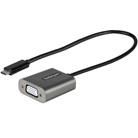 StarTech.com USB C to VGA Adapter, 1080p USB Type-C to VGA Adapter Dongle, USB-C to VGA Monitor/Display Video Converter, 12" Long Cable