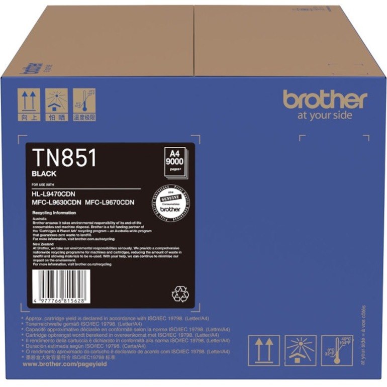 Brother TN851BK Original Standard Yield Laser Toner Cartridge - Black Pack