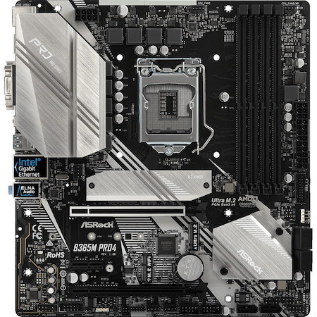 ASRock B365M PRO4 Desktop Motherboard - Intel B365 Chipset - Socket H4 LGA-1151 - Intel Optane Memory Ready - Micro ATX