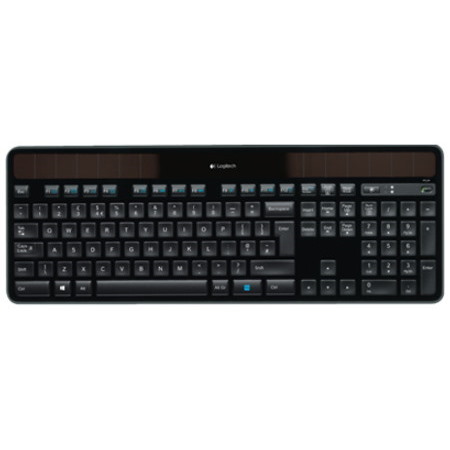 Logicool K750 Keyboard - Wireless Connectivity - USB Interface - Black