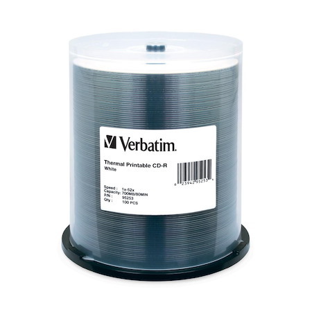 Verbatim 95253 CD Recordable Media - CD-R - 52x - 700 MB - 100 Pack Spindle