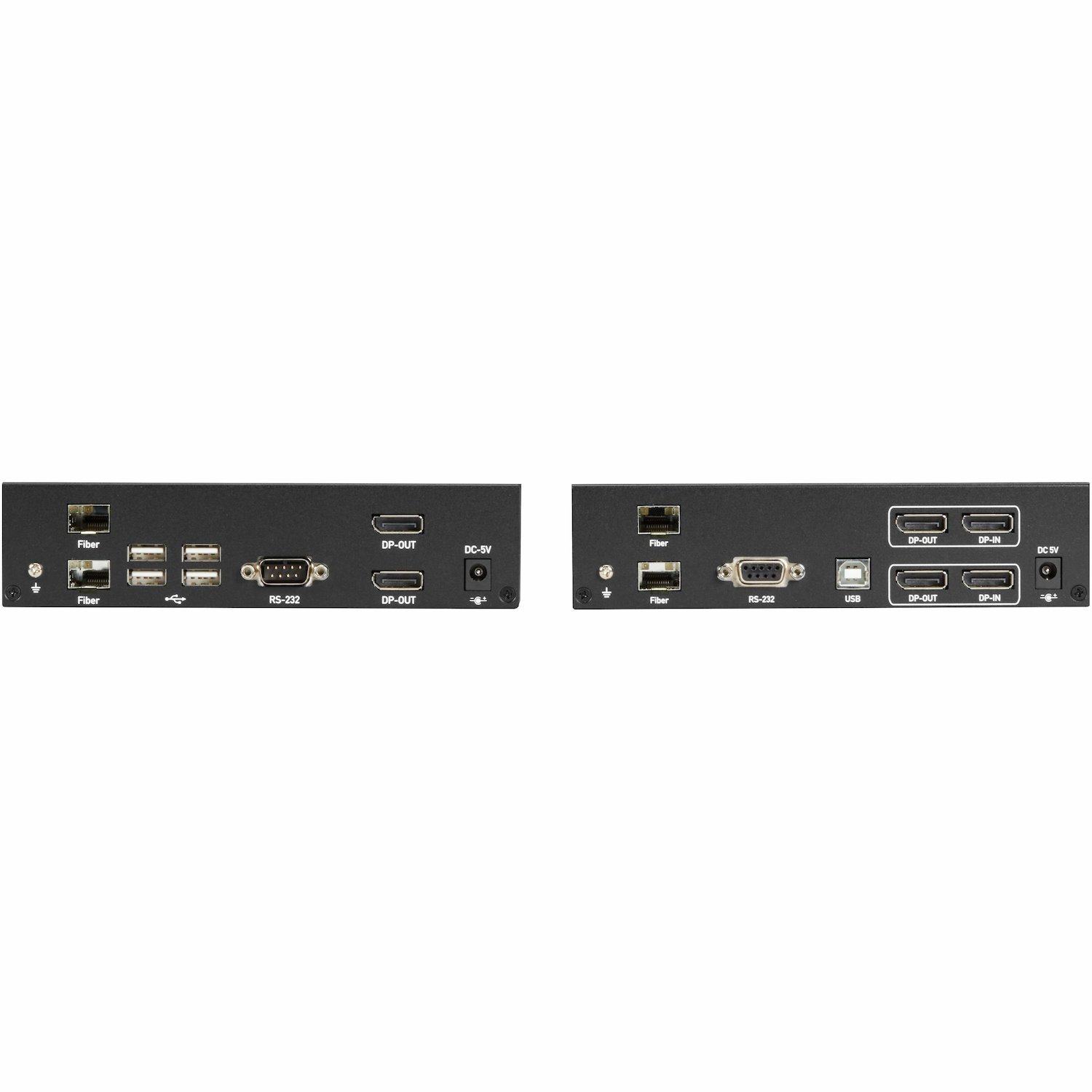 Black Box KVX Series KVM Extender Kit over Fiber - 4K, DisplayPort, USB 2.0 Hub, Serial, Audio, Local Video