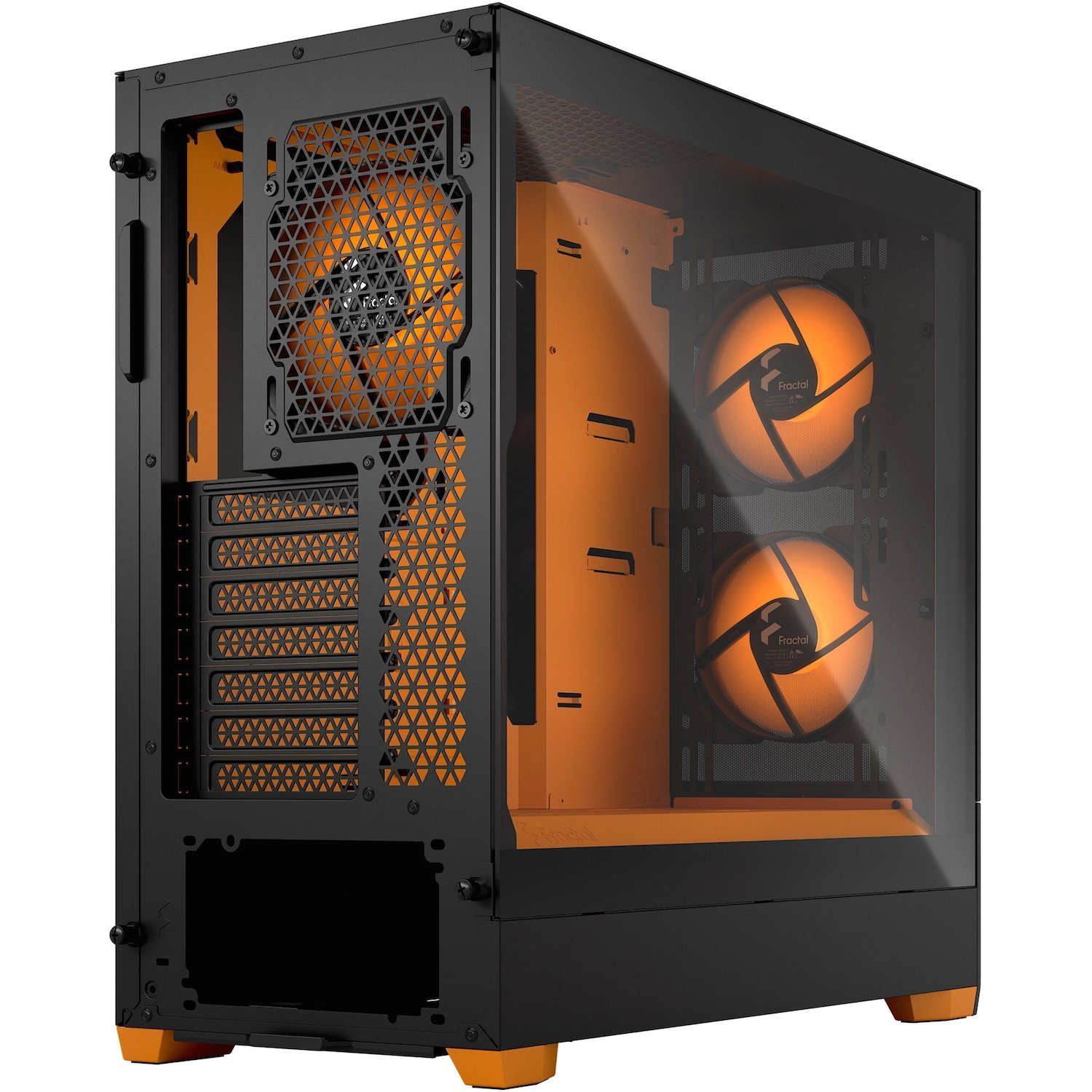 Fractal Design Pop Air RGB Computer Case - Mini ITX, Mini ATX, ATX Motherboard Supported - Tower - Steel, Tempered Glass - Orange