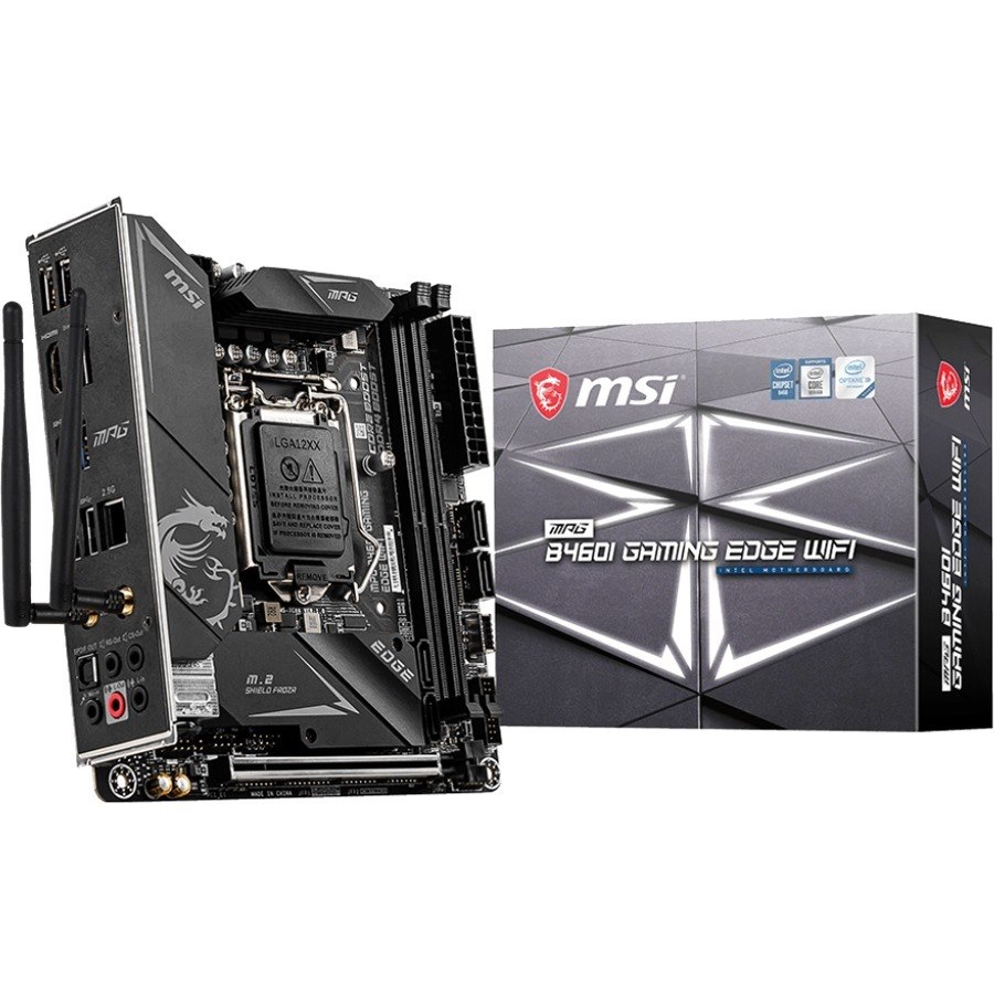 MSI MPG B460I GAMING EDGE WIFI Desktop Motherboard - Intel B460 Chipset - Socket LGA-1200 - Intel Optane Memory Ready - Mini ITX