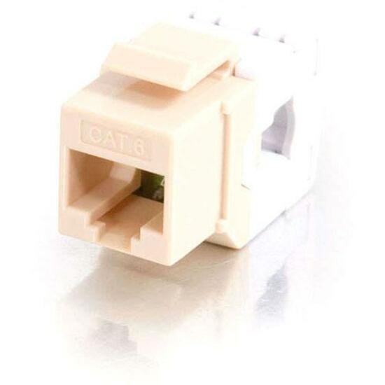 C2G 180 Degree Cat6 RJ45 UTP Keystone Jack - Ivory