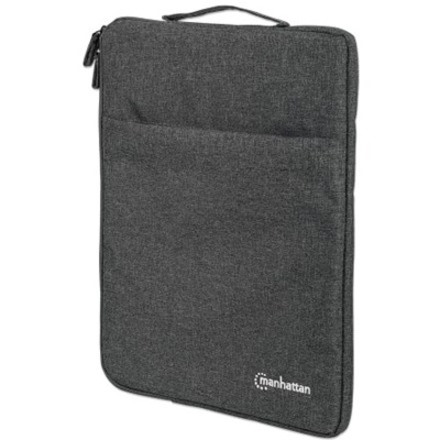 Seattle Laptop Sleeve 15.6" , Grey, Padded, Extra Soft Internal Cushioning, Main Compartment with double zips, Zippered Front Pocket, Carry Loop, Water Resistant and Durable, Notebook Slipcase, Three Year Warranty