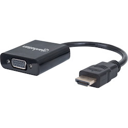 Manhattan HDMI Male to VGA Female Converter with Optional USB Micro-B Power Port - Retail Blister