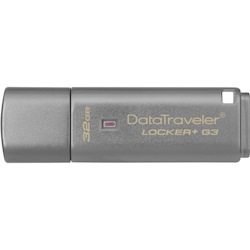 Kingston DataTraveler Locker+ G3 DTLPG3 32 GB USB 3.0 Flash Drive - Silver