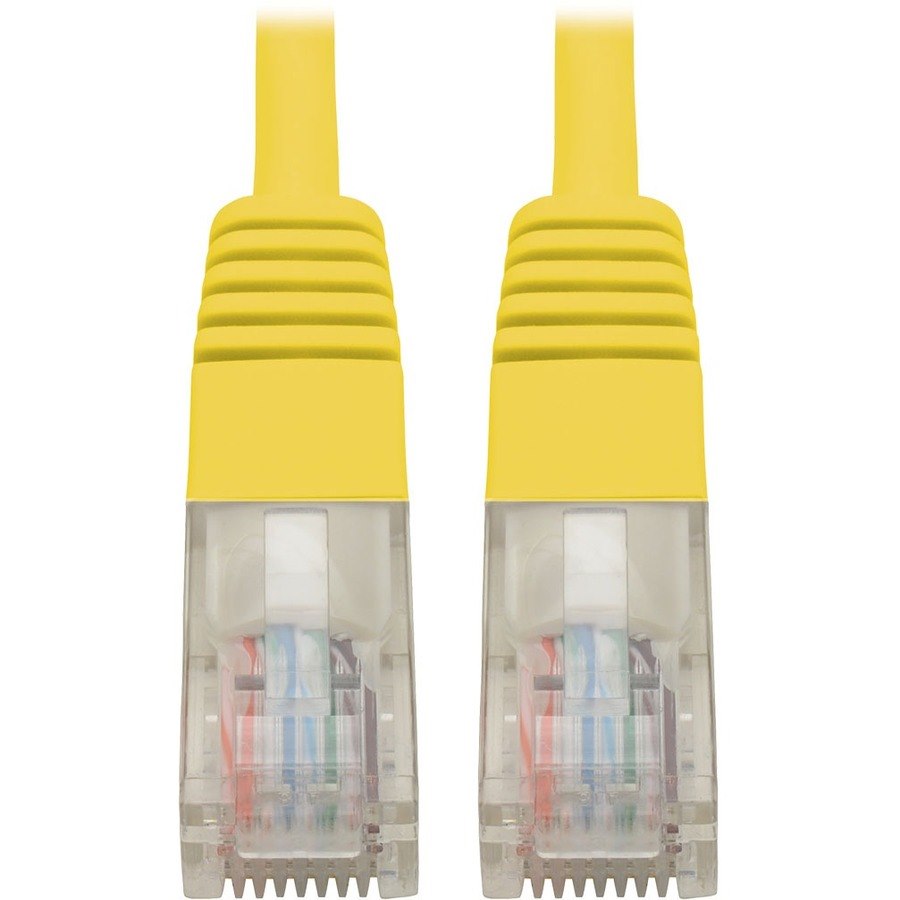 Eaton Tripp Lite Series Cat5e 350 MHz Molded (UTP) Ethernet Cable (RJ45 M/M), PoE - Yellow, 2 ft. (0.61 m)