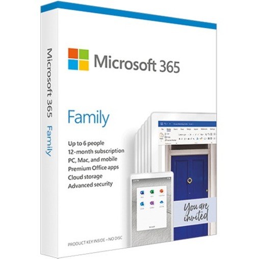 Microsoft 365 Family - Box Pack - Up to 6 People - 1 Year