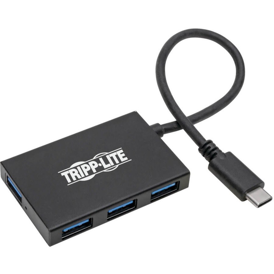 Tripp Lite by Eaton 4-Port USB-C Hub, USB 3.x (5Gbps), 4x USB-A Ports, Aluminum Housing, Black