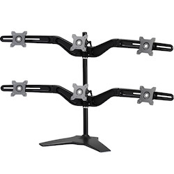 Amer Mounts Stand Based Hex Monitor Mount for four 15"-24" LCD/LED Flat Panel Screens