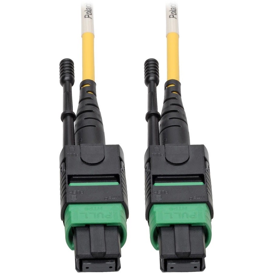 Eaton Tripp Lite Series MTP/MPO (APC) Singlemode Patch Cable (F/F), 12 Fiber, 40/100 GbE, QSFP+ 40GBASE-PLR4, Plenum, Push/Pull Tab, Yellow, 1 m (3.3 ft.)