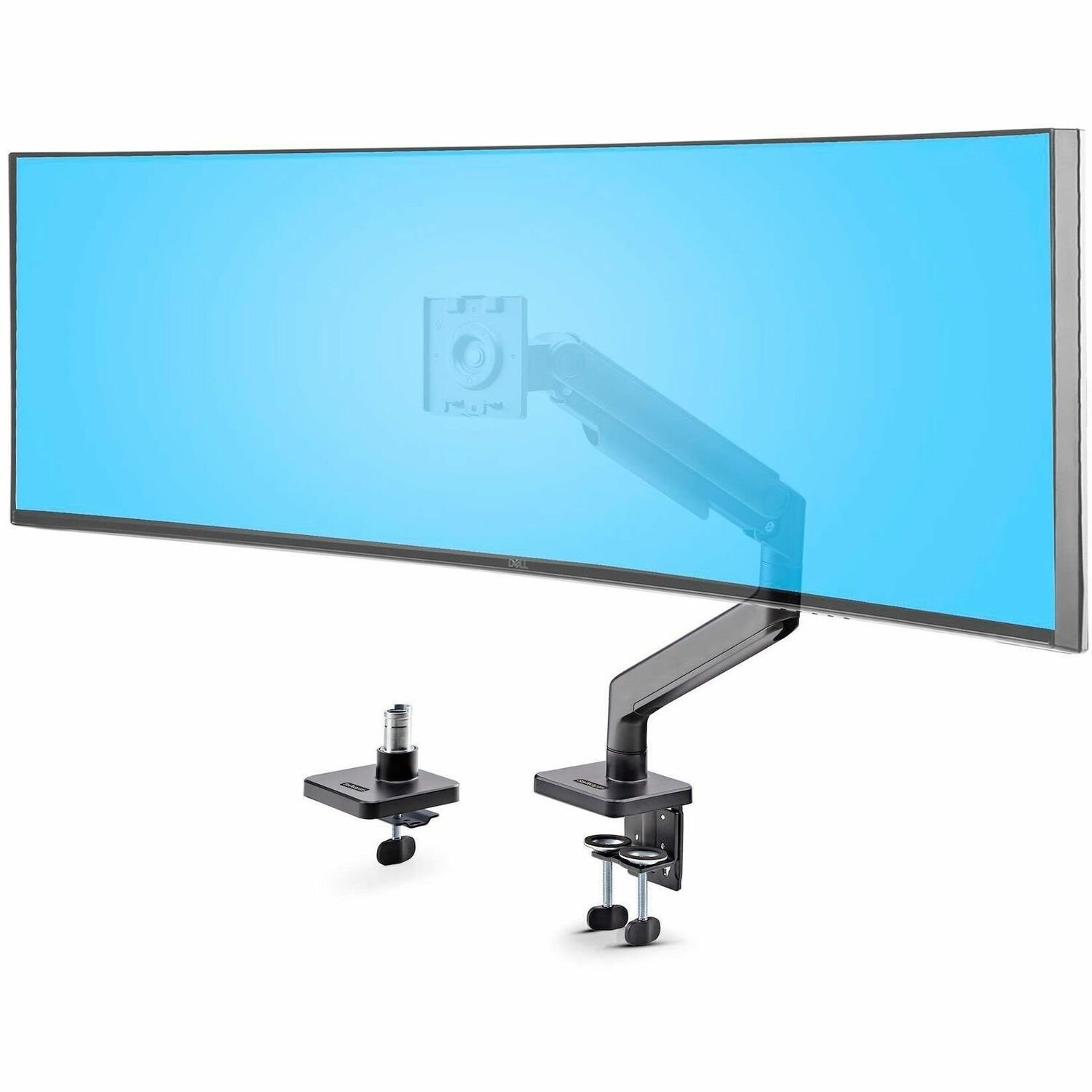 StarTech.com Monitor Desk Mount for up to 49in 32:9 Ultrawide Curved Screen, Mechanical Spring Arm, C-Clamp/Grommet, Max Weight 44lb/20kg