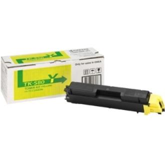 Kyocera TK-580Y Original Laser Toner Cartridge - Yellow Pack