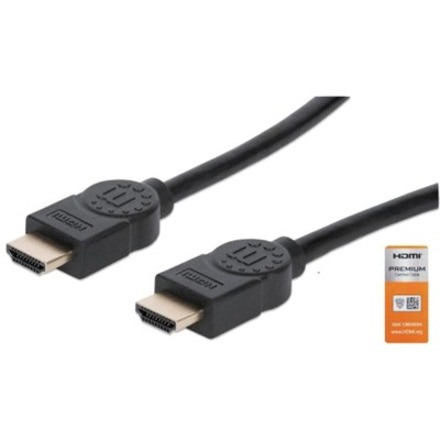 Manhattan Hdmi Cable Ethernet 3M 4K/60HZ -Male/Male Black Polybag