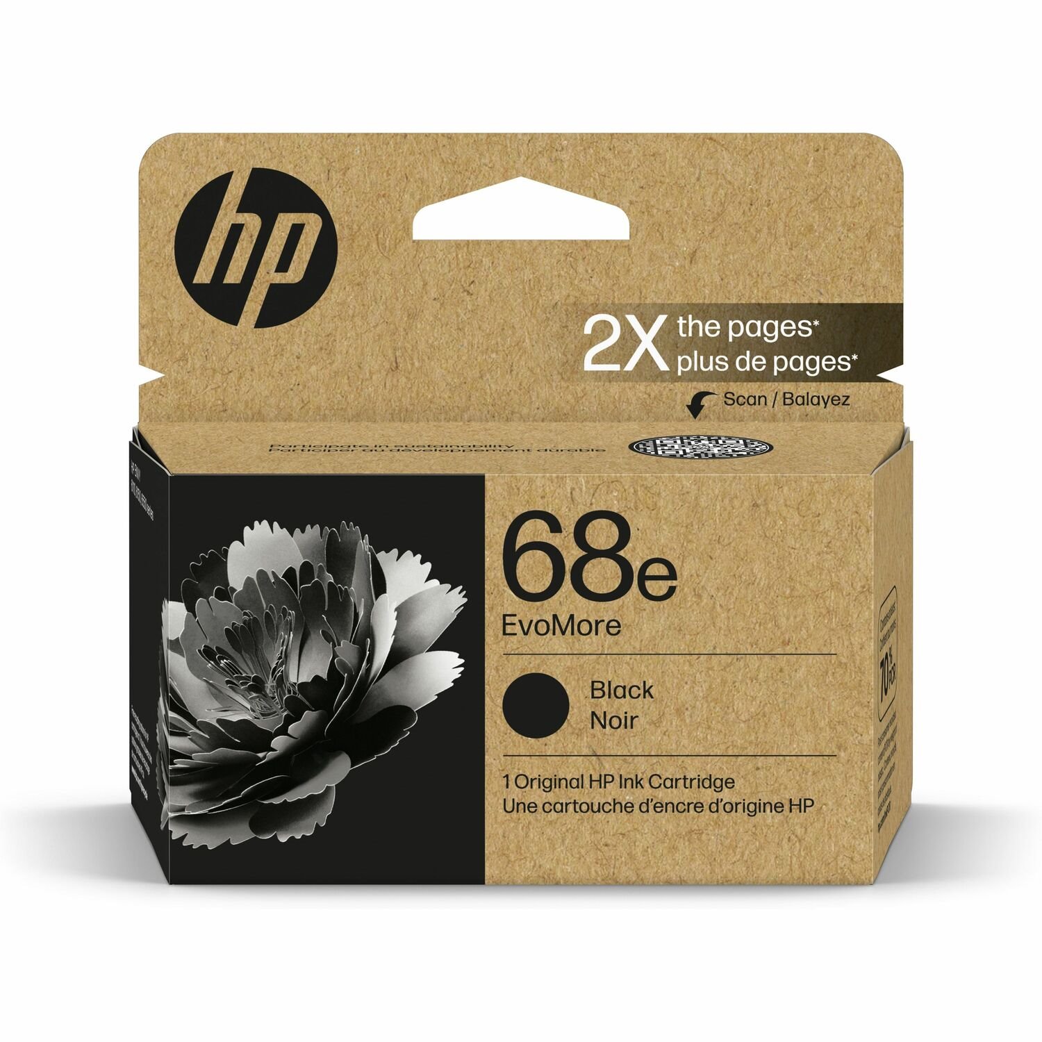 HP EvoMore 68e Original Inkjet Ink Cartridge - Black - 1 Pack