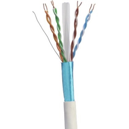 CAT6 Plus Riser Cable, 23/4 Solid BC, Shielded, CMR, FT4, Sunlight Resistant, 1000' (304.8m), Reel, White