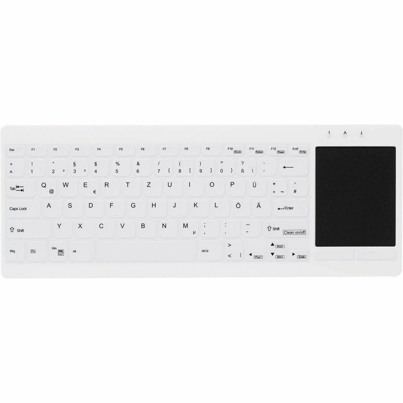 Active Key Keyboard - Cable Connectivity - USB 1.1 Interface - TouchPad - English (UK) - White