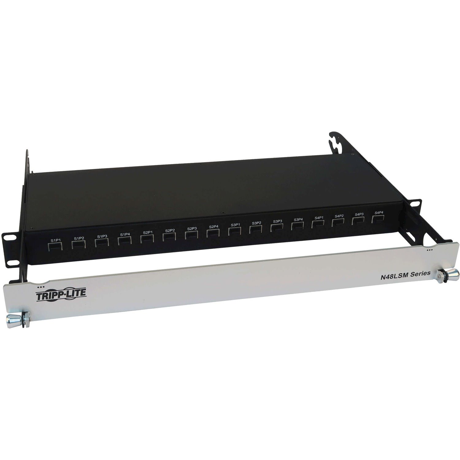 Eaton Tripp Lite Series Spine-Leaf MPO Panel with Key-Up to Key-Up MTP/MPO Adapter - 12F MTP/MPO-PC M/M, 8F OM4 Multimode, 16 x 16 Ports, 1U