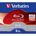 Verbatim 43615 Blu-ray Rewritable Media - BD-RE - 2x - 25 GB - 5 Pack Jewel Case
